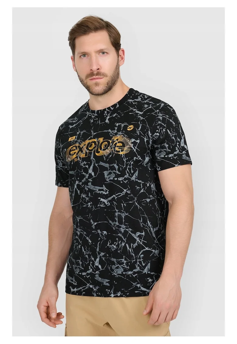 Tricou barbati,  regular, negru, bumbac