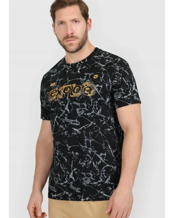 Tricou barbati,  regular, negru, bumbac