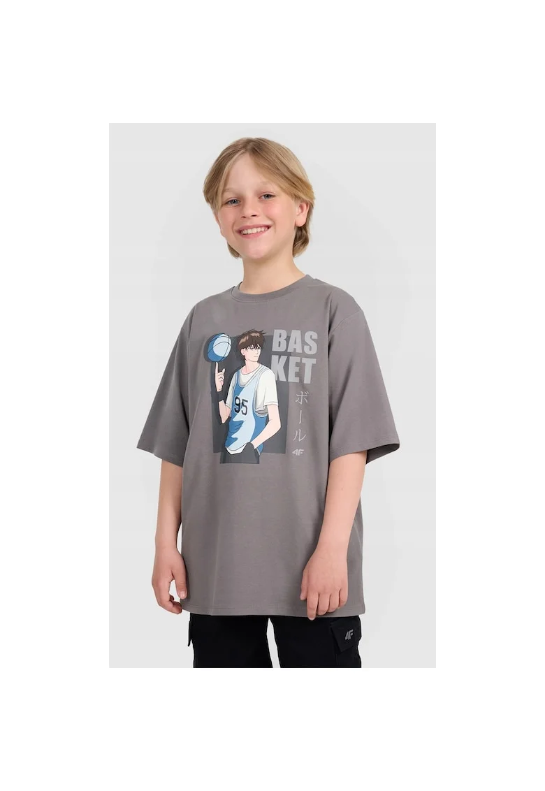 Tricou copii,  sezon 2025/26, gri, bumbac