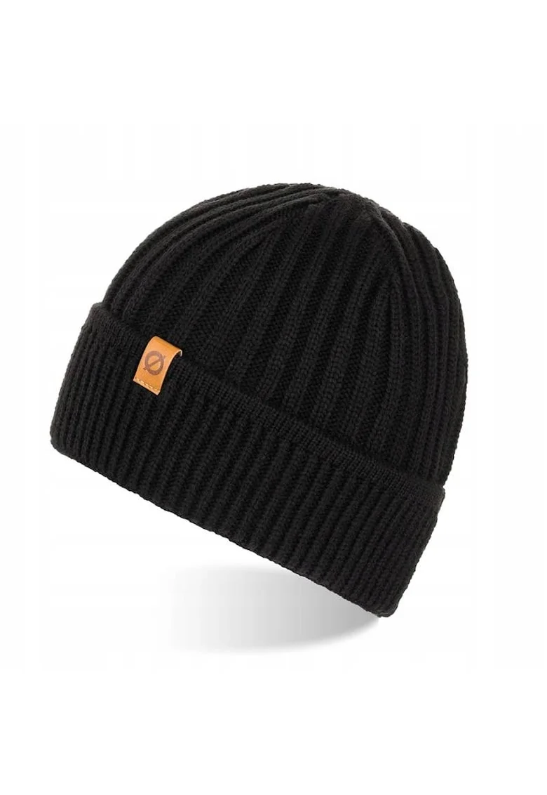 Caciula pentru barbati, Brodrene, Acril, 56-60 cm, Negru