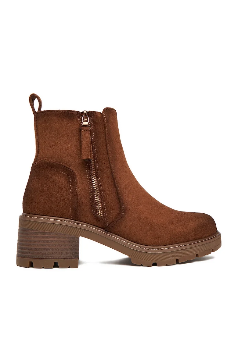 Botine dama  CEO-HY58222-1, maro, sintetic
