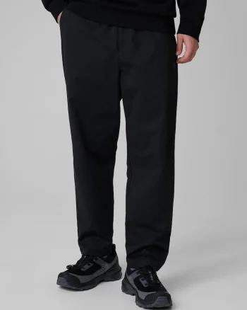 Pantaloni barbati,  casual, elastic in talie, negru, poliester