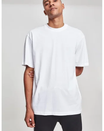 Tricou din bumbac cu decolteu la baza gatului, Alb