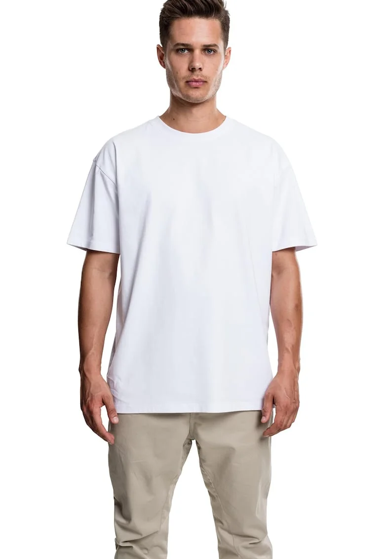 Tricou supradimensionat cu maneci cazute, Alb