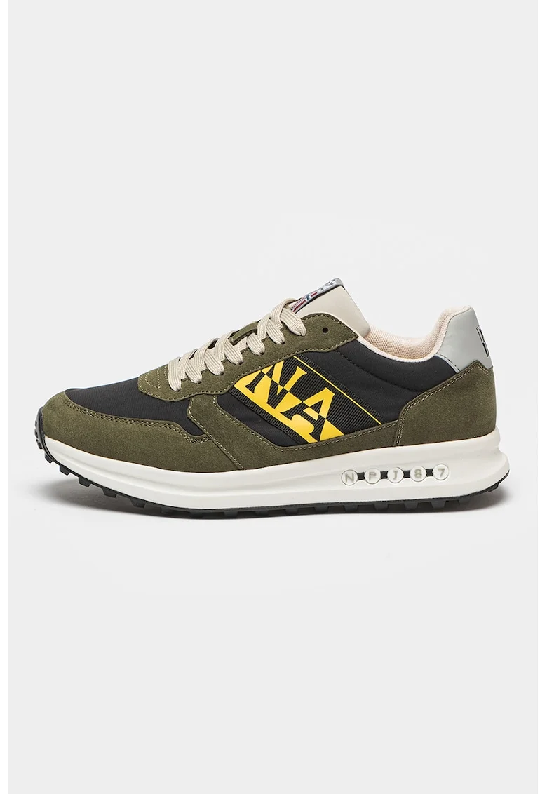 Pantofi sport cu insertii textile Slate, Verde/Negru