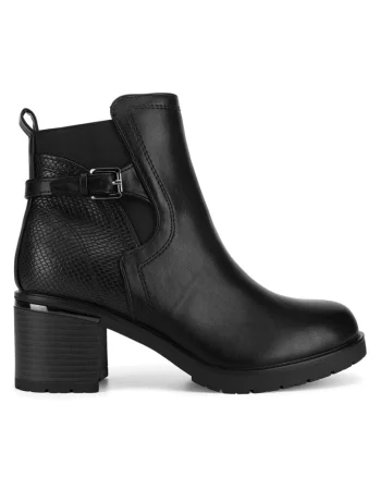 Botine dama WYL3851-2,  Textil, Negru