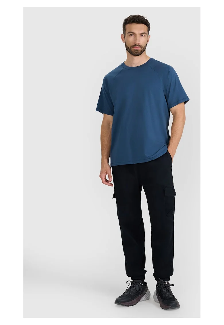Pantaloni  Bumbac, Negru, S-XXL, Buzunare Cargo, Elastic Ajustabil, Negru
