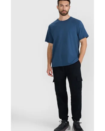 Pantaloni  Bumbac, Negru, S-XXL, Buzunare Cargo, Elastic Ajustabil, Negru