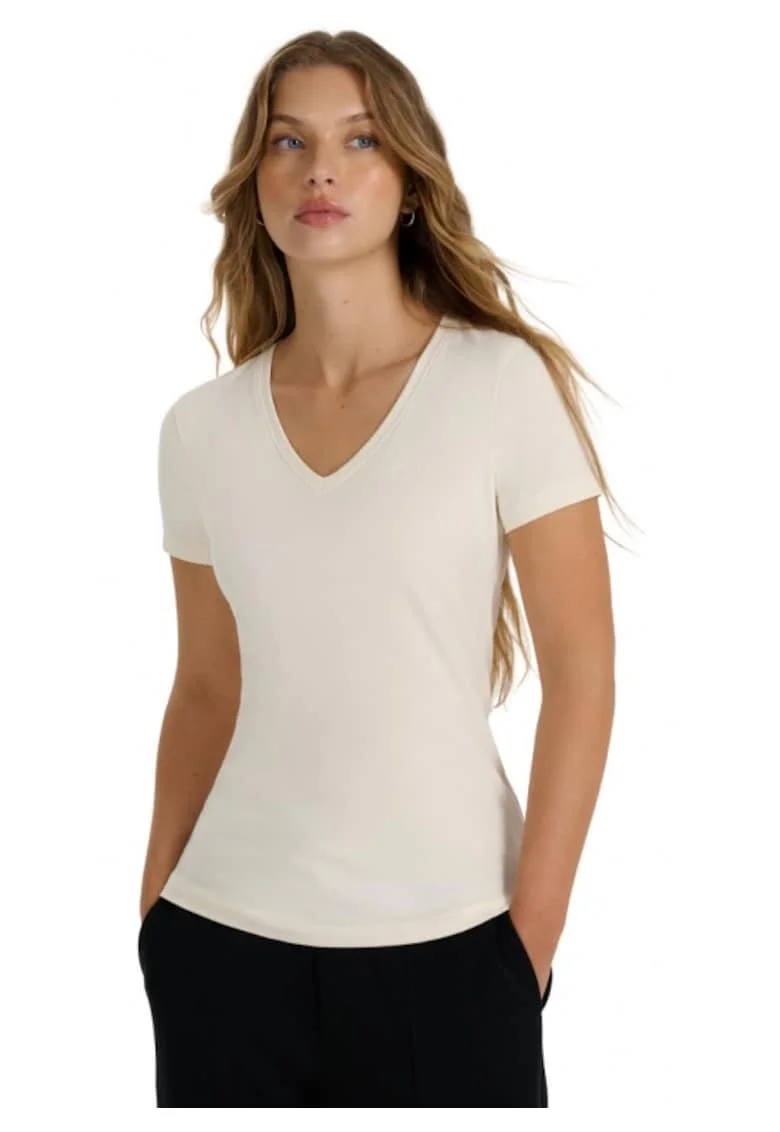 Tricou dama  F2969 crem, design modern