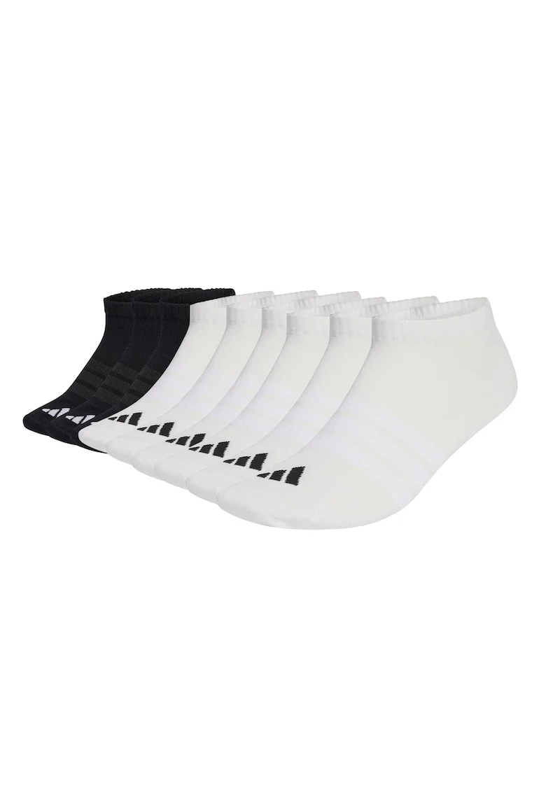Set de sosete unisex pana la glezna - 9 perechi, Alb/Negru