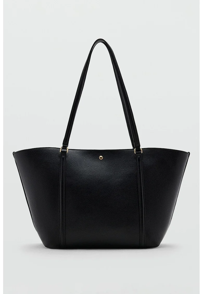 Geanta shopper de piele ecologica, Negru