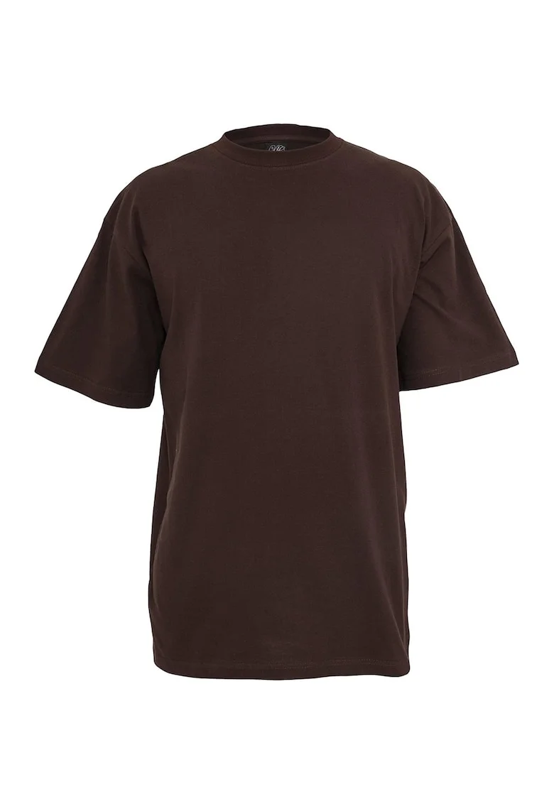 Tricou din bumbac cu decolteu la baza gatului