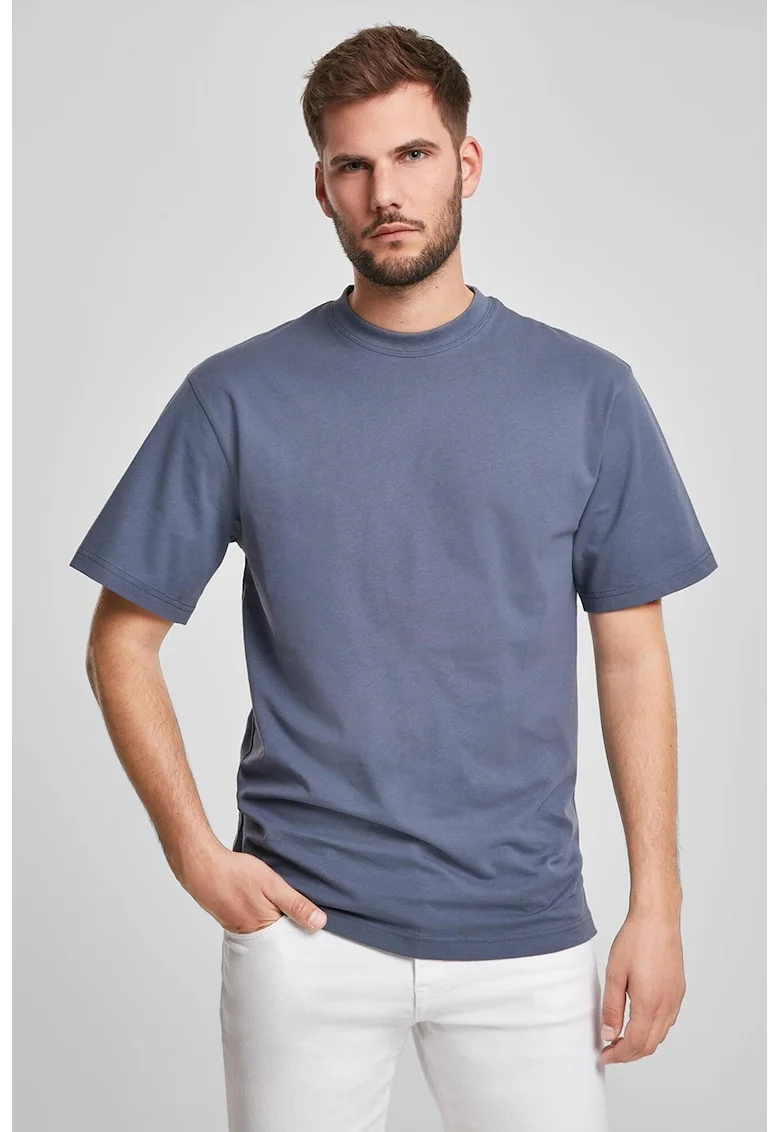 Tricou din bumbac cu decolteu la baza gatului
