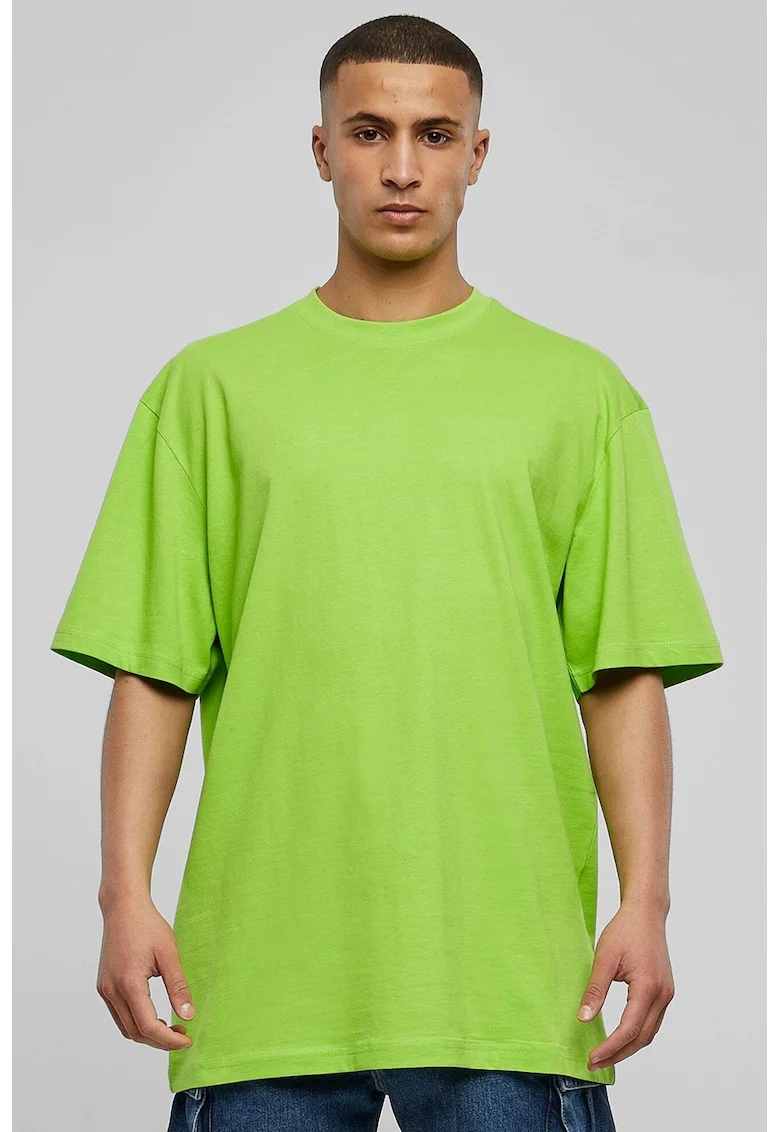 Tricou din bumbac cu decolteu la baza gatului