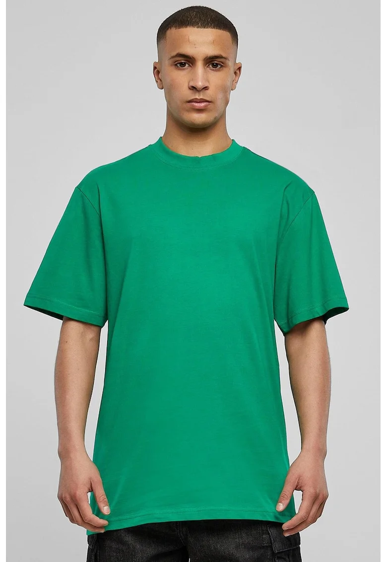 Tricou din bumbac cu decolteu la baza gatului