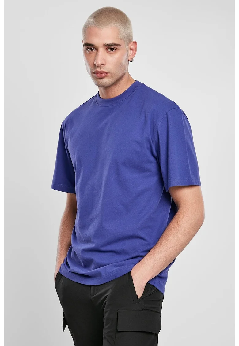 Tricou din bumbac cu decolteu la baza gatului