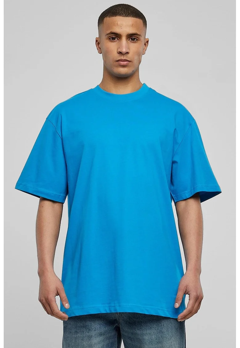 Tricou din bumbac cu decolteu la baza gatului