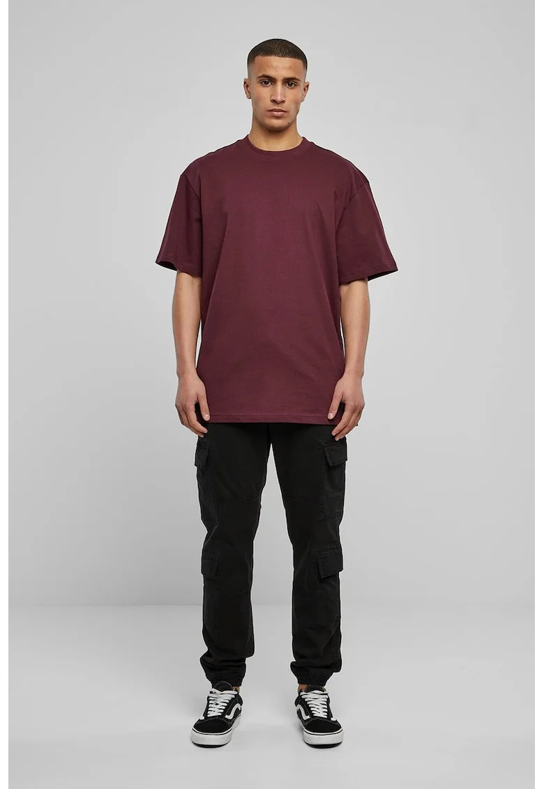 Tricou din bumbac cu decolteu la baza gatului