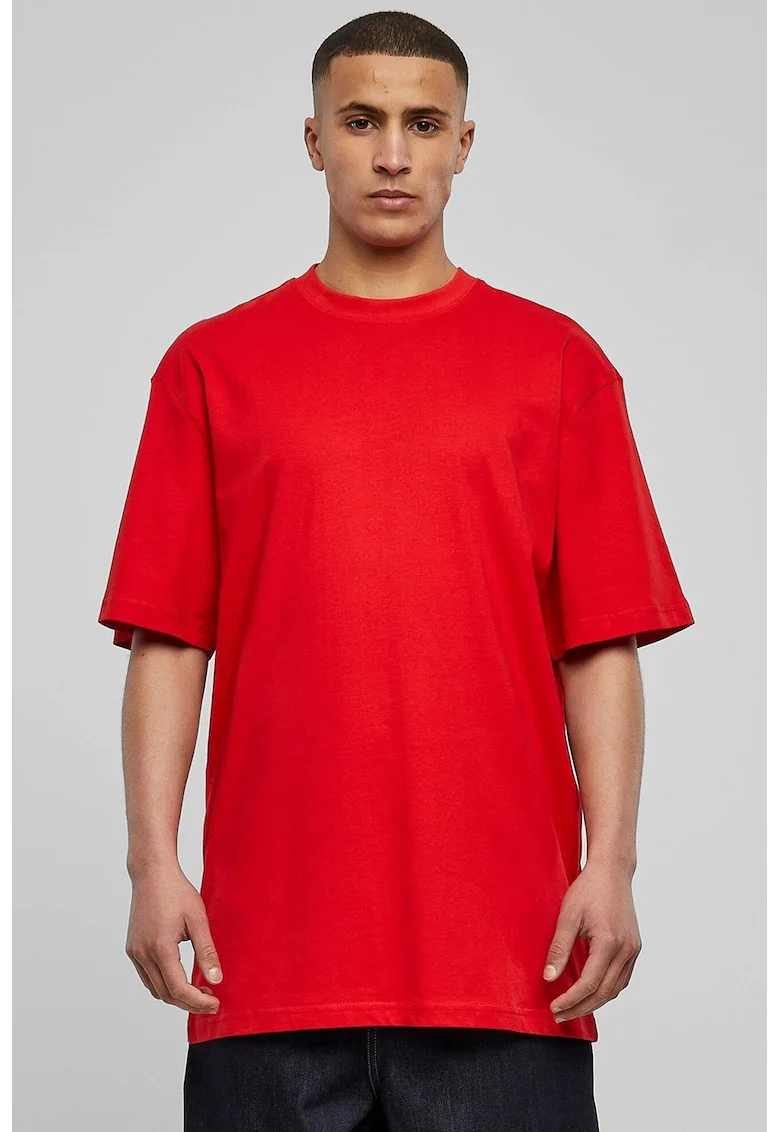 Tricou din bumbac cu decolteu la baza gatului