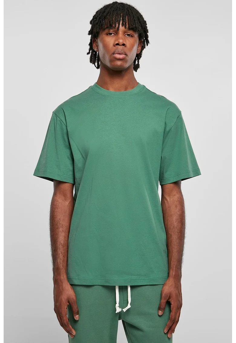 Tricou din bumbac cu decolteu la baza gatului
