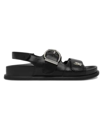 Sandale dama,  velcro, negru, piele ecologica,