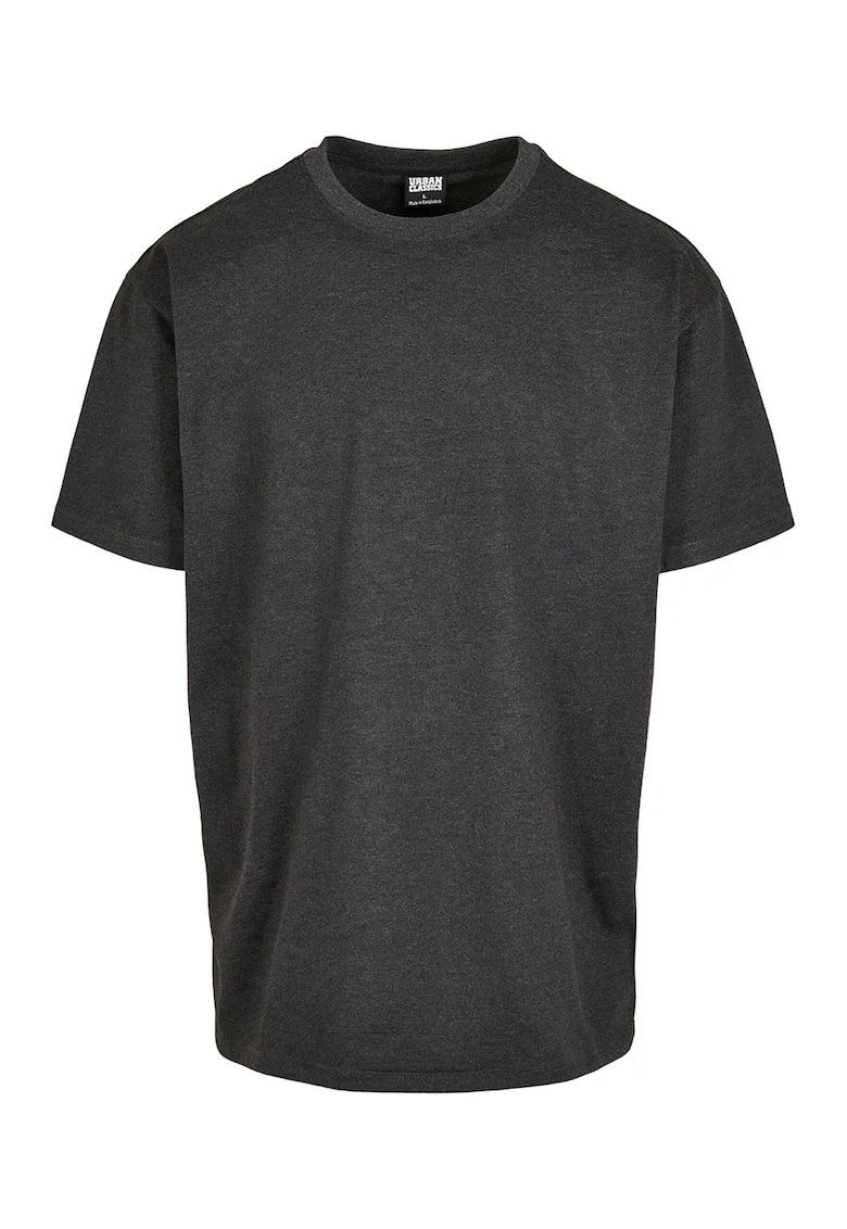 Tricou supradimensionat cu maneci cazute, Gri carbune