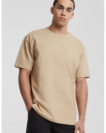 Tricou supradimensionat cu maneci cazute, Bej deschis