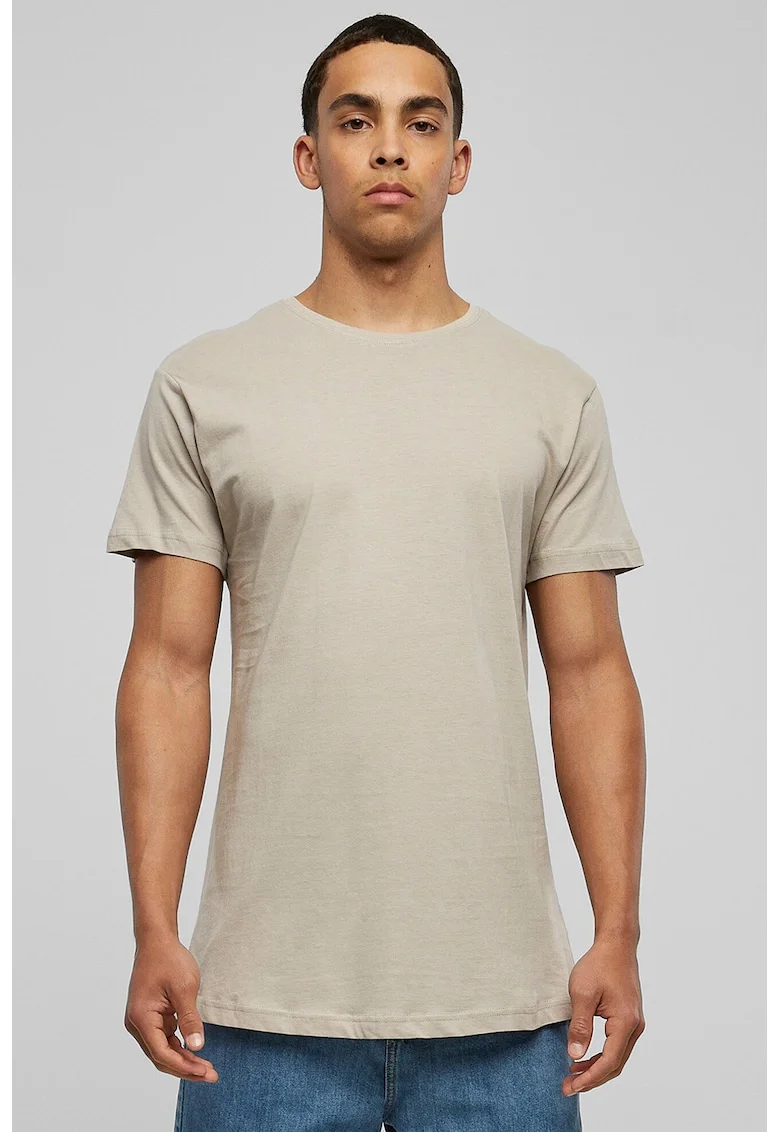 Tricou uni cu maneci scurte, Bej inchis