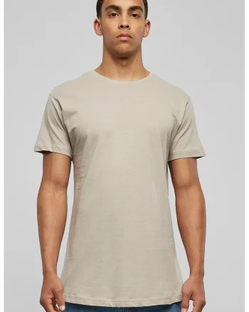 Tricou uni cu maneci scurte, Bej inchis