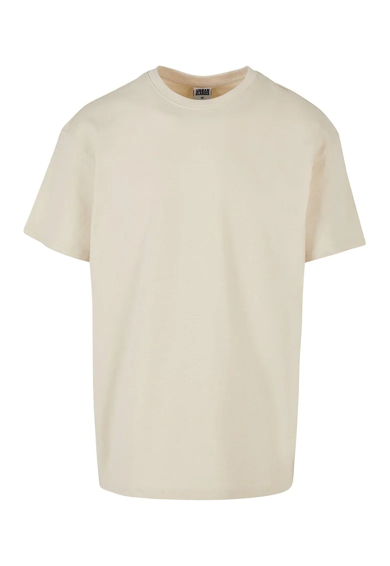 Tricou supradimensionat cu maneci cazute, Alb fildes