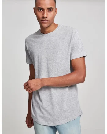 Tricou uni cu maneci scurte, Gri melange