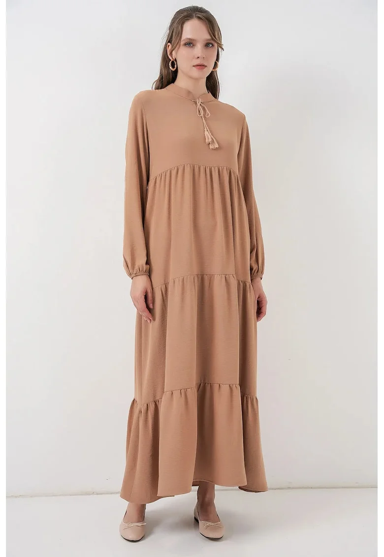 Rochie Maxi  din Viscoza, Bej