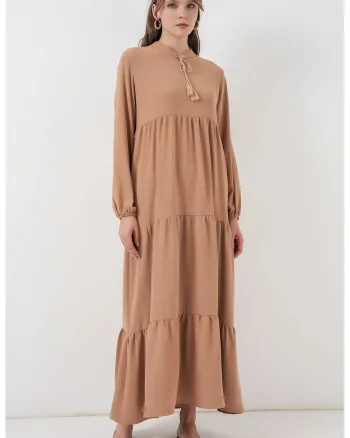 Rochie Maxi  din Viscoza, Bej