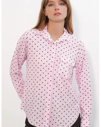Camasa dama,  camasa supradimensionata, buline, roz pudra, 80% viscoza, 20% nailon