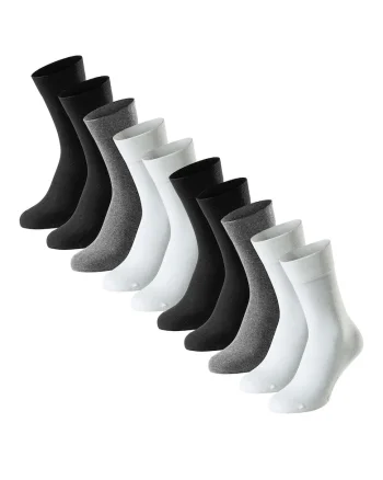 Schiesse, Set de sosete lungi cu model - 5 perechi, Alb/Negru stins/Gri melange