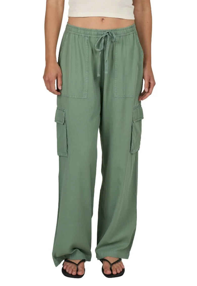 Pantalani cargo din bumbac si viscoza Driftwood