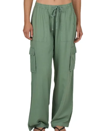 Pantalani cargo din bumbac si viscoza Driftwood