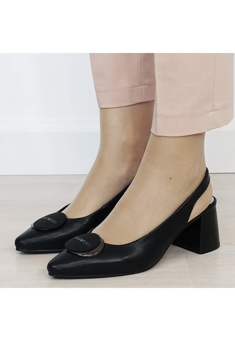 Pantofi negri eleganti din piele naturala BY6887-1 03 19741, Negru