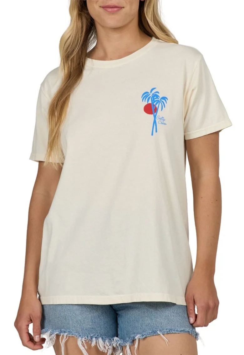 Tricou cu croiala lejera Geo Palm