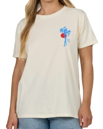 Tricou cu croiala lejera Geo Palm