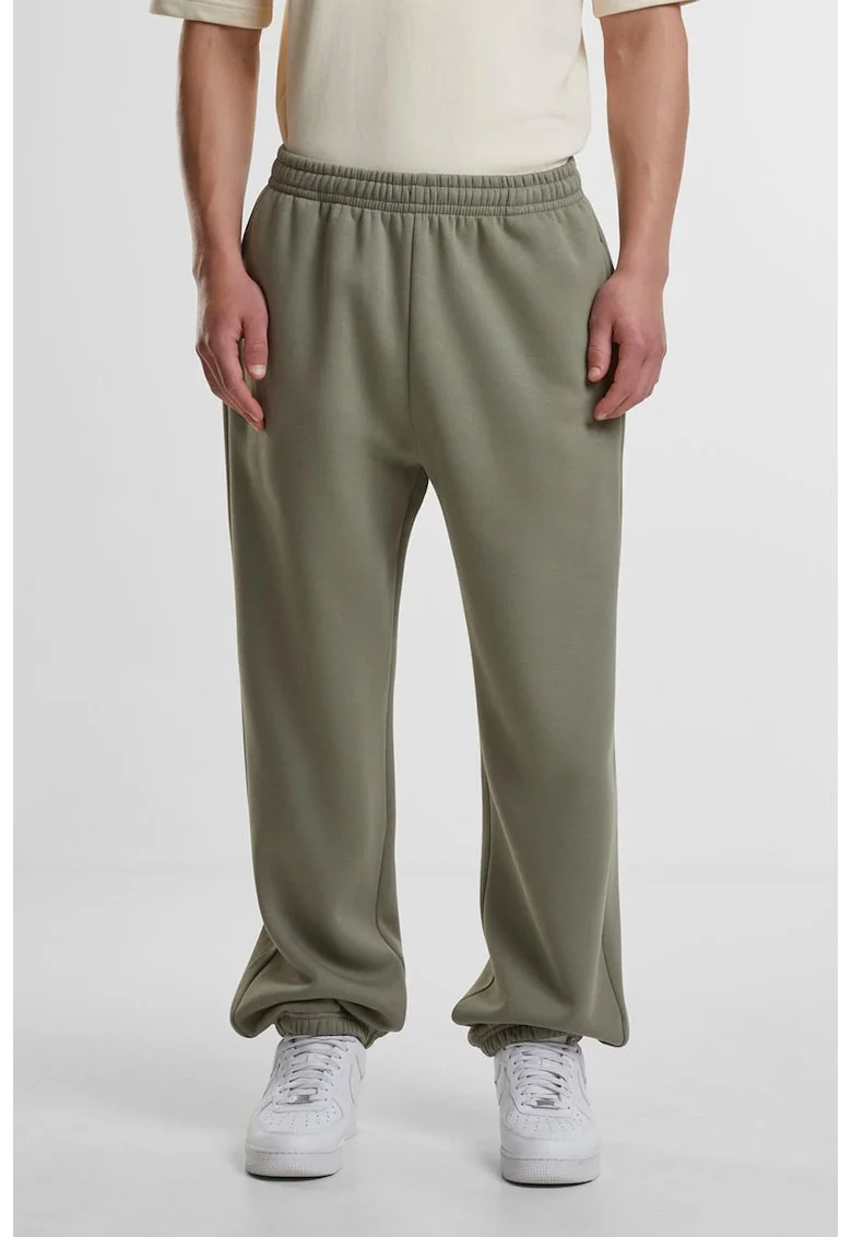 Pantaloni de trening cu croiala relaxed-fit si buzunare, Verde stins