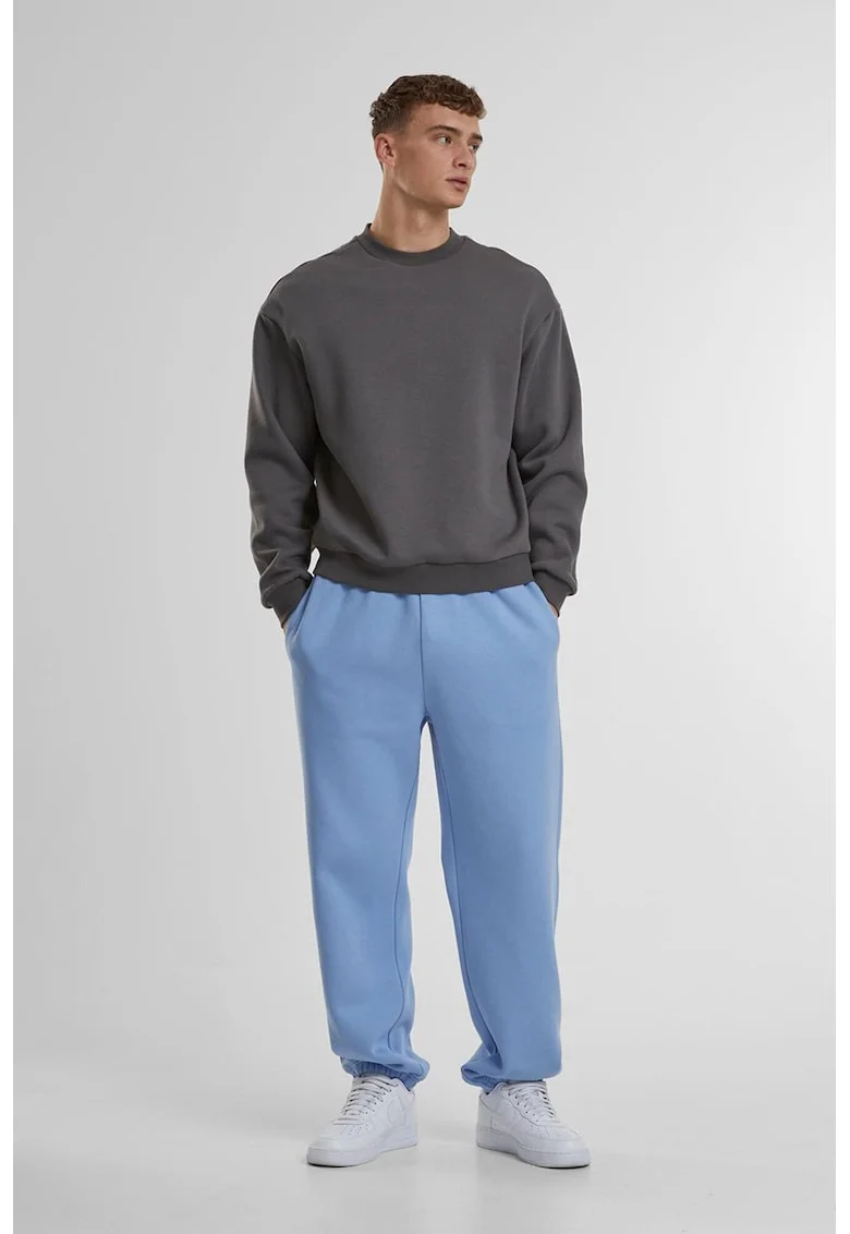 Pantaloni de trening cu croiala relaxed-fit si buzunare, Albastru azur