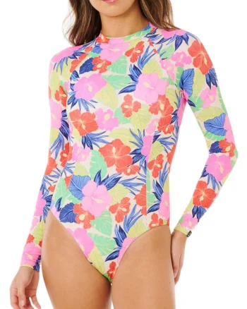 Costum de baie intreg cu model floral