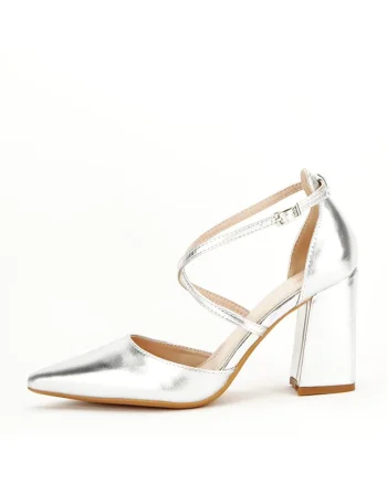 Pantofi argintii eleganti 8710 04 12492, Argintiu