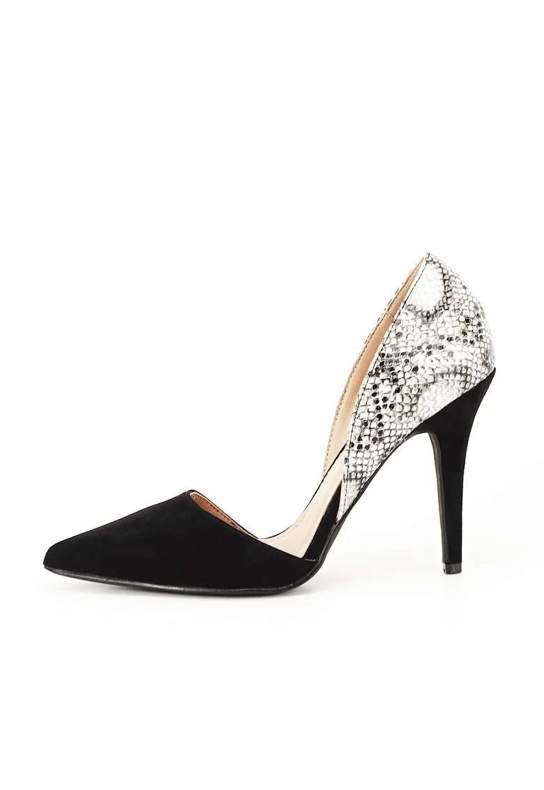 Pantofi negri decupati lateral Lori 03 4400, Negru