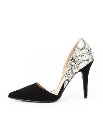 Pantofi negri decupati lateral Lori 03 4400, Negru