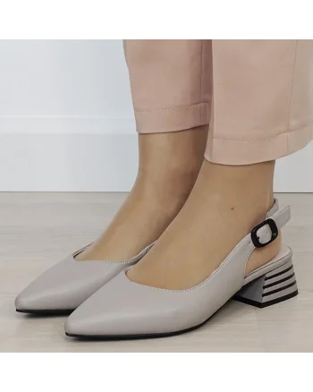 Pantofi gri comozi din piele naturala BY6888-6 02 19774, Gri