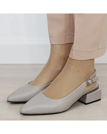 Pantofi gri comozi din piele naturala BY6889-6 02 19790, Gri