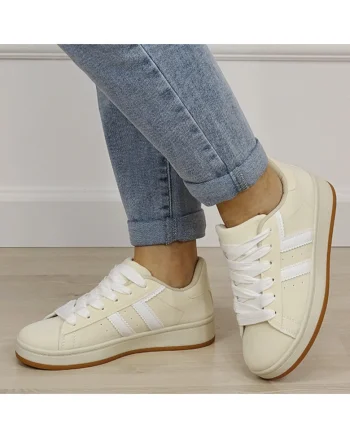 Sneakersi dama bej BM-1101 M2 19313, Bej