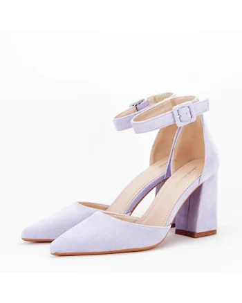 Pantofi mov deschis decupati 8708 04 12432, Mov